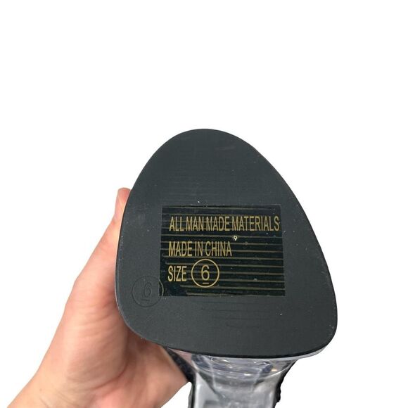 NEW Golden Bulls DETUX-02 studded clear heel‎ Platform heels Size 6 black - Picture 14 of 15